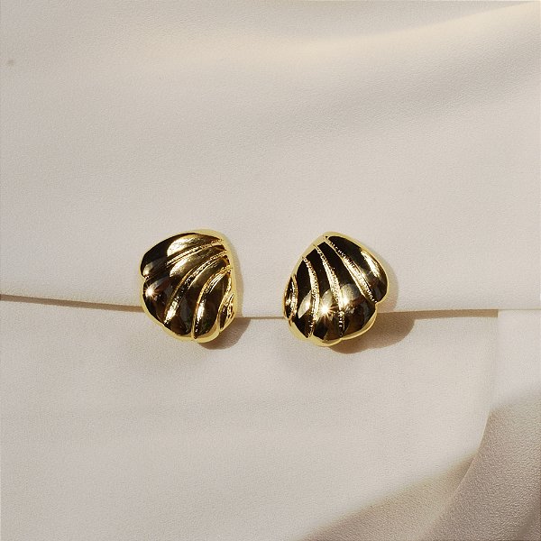 Brinco pressão concha ouro semijoia 6969805