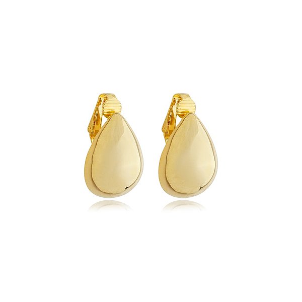 Brinco pressão gota ouro semijoia 6577805