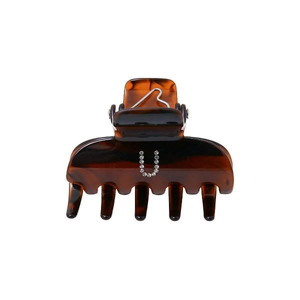 Piranha de cabelo Bianca acrílico marrom letra U 05 003