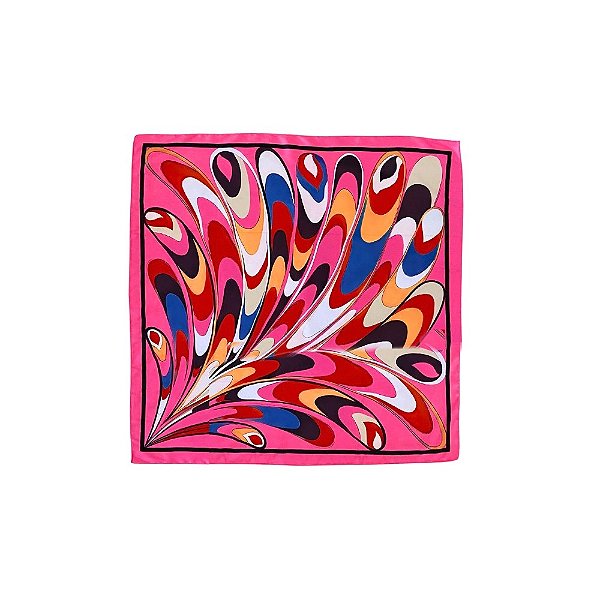 Lenço quadrado pavão pink