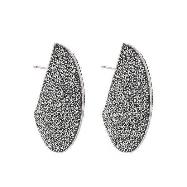 Brinco Hector Albertazzi maxi black diamond prata boho