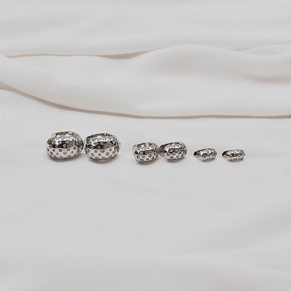 Kit 3 brincos argolinhas zircônia ródio semijoia 25a03030