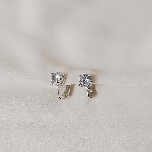 Brinco pressão ponto de luz p cristal ródio semijoia 7019005