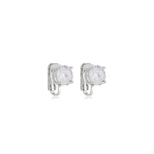 Brinco pressão ponto de luz m cristal ródio semijoia 7018905