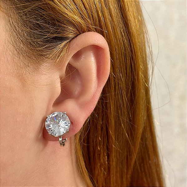 Brinco pressão ponto de luz g cristal ródio semijoia 7019105