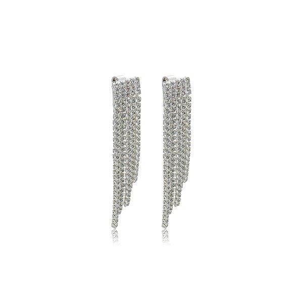 Brinco pressão franja zircônia ródio semijoia 7018105