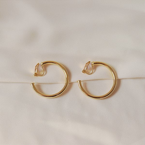 Brinco pressão argola lisa ouro semijoia 5493605