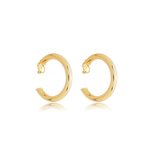 Brinco pressão argola tubo m ouro semijoia 7032605