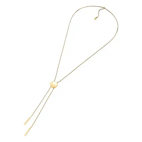 Colar gravatinha mirror ouro semijoia