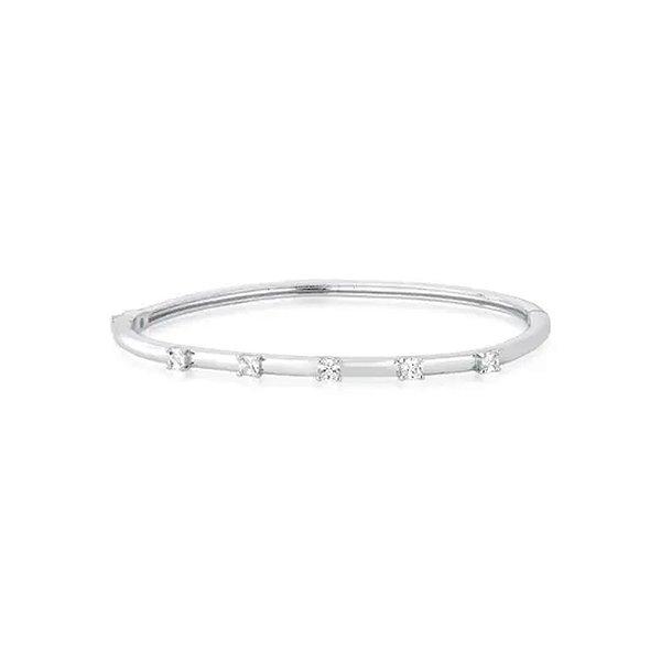 Bracelete fino zircônias ródio semijoia