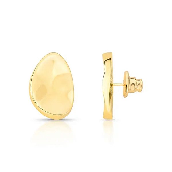 Brinco orgânico ouro semijoia