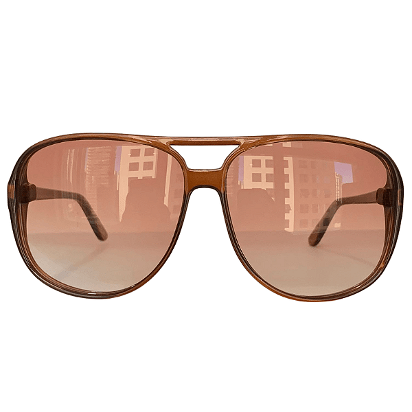 Óculos de sol Collab Luiza Barcelos X AC Brazil Aviador Marrom Lente Degradê
