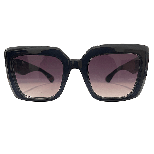 Óculos de sol Collab Cíntia Chagas X AC Brazil Quadrado Preto Lente Degradê