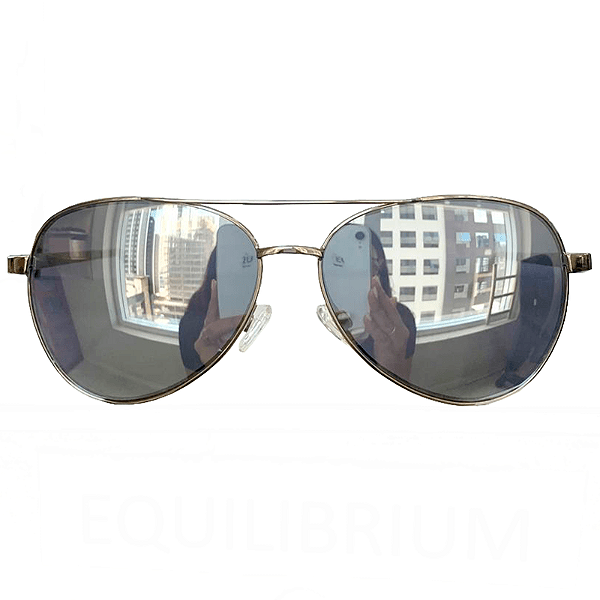 Óculos de sol AC Brazil Aviador Grande Prata Espelhado