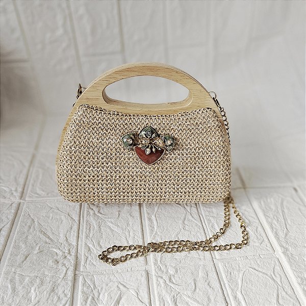 Clutch Camila Klein palha jaspe vermelha