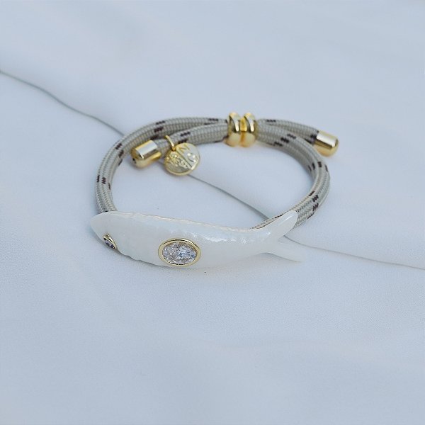 Pulseira Nádia Gimenes corda sardinha ouro semijoia