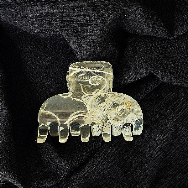 Piranha de cabelo Bianca amarelo translúcido floral 05 003 C