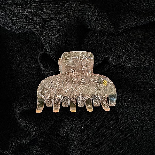 Piranha de cabelo Bianca rosa translúcido floral 05 003 C