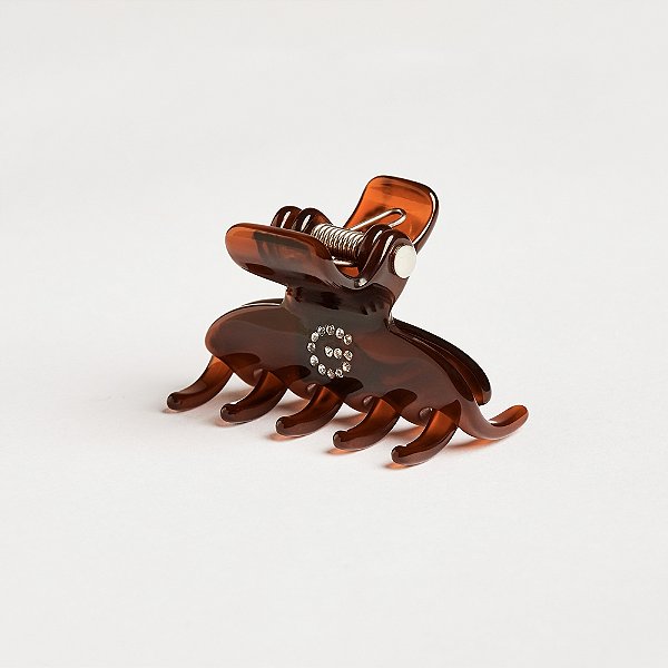 Piranha de cabelo Bianca acrílico p marrom letra G 05 080