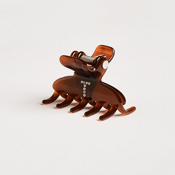 Piranha de cabelo Bianca acrílico p marrom letra T 05 080