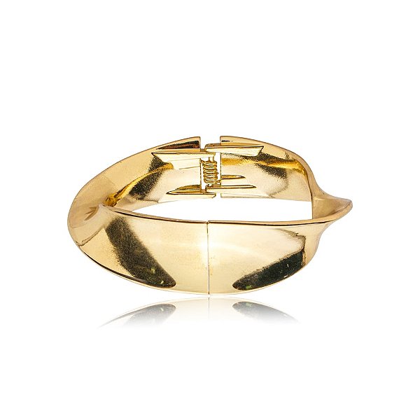 Bracelete torcido liso ouro semijoia