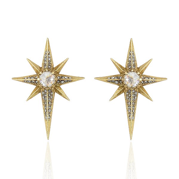 Brinco Claudia Arbex star harley ouro vintage