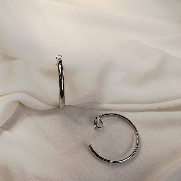 Brinco pressão argola ródio semijoia 6221205