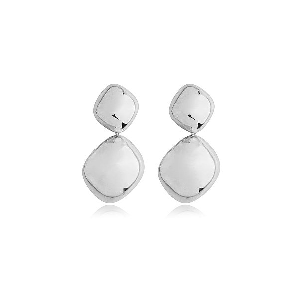 Brinco pressão chapas ródio semijoia