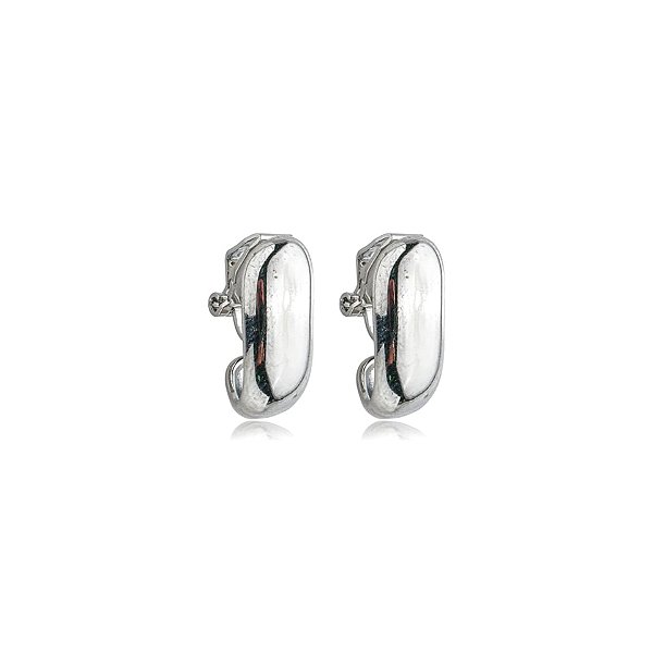 Brinco pressão curvado liso ródio semijoia 7127705
