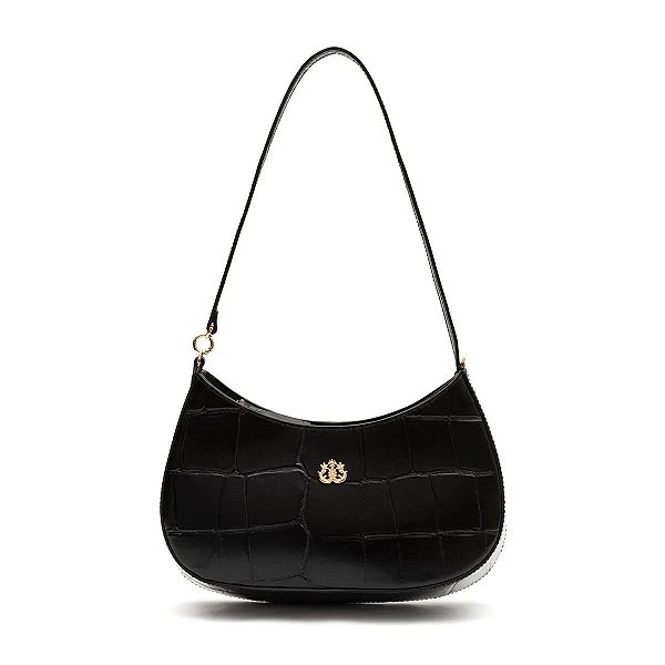 Bolsa Isla forever shoulder caiman preto ouro