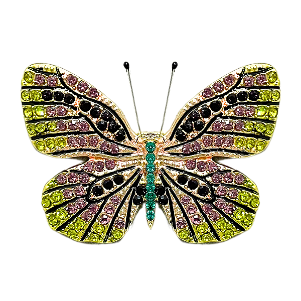 Broche magnético borboleta cristais lilás m