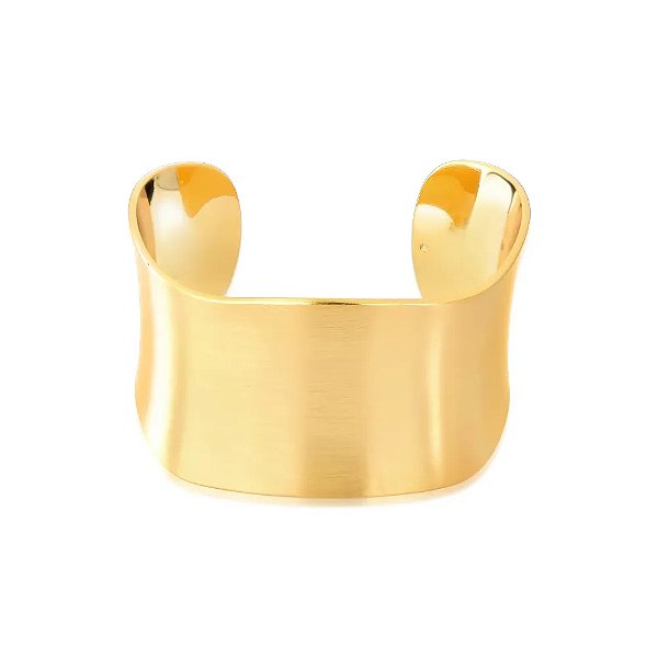 Bracelete largo ouro fosco semijoia