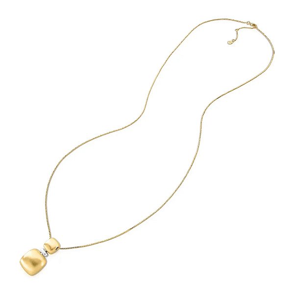 Colar longo ouro fosco semijoia