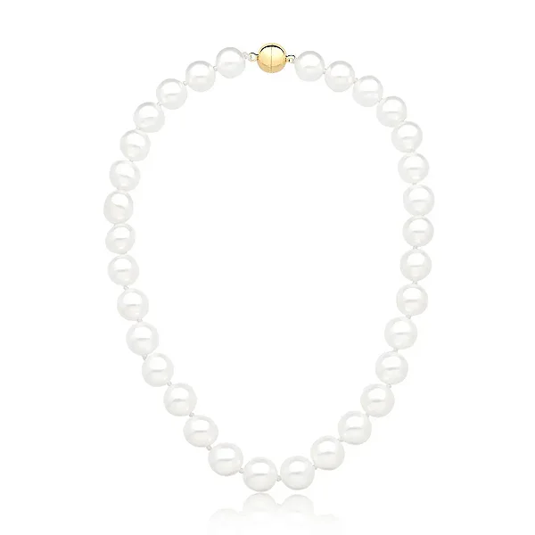 Colar curto pérola shell ouro semijoia