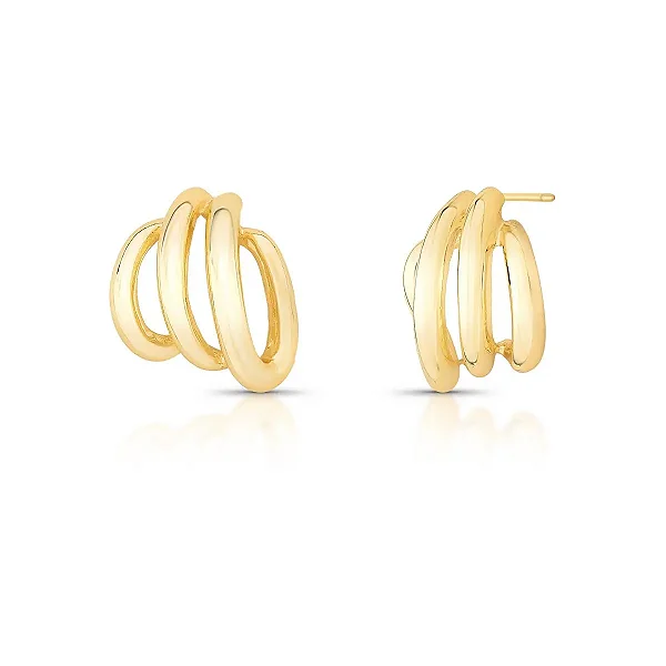 Brinco 4 voltas liso ouro semijoia