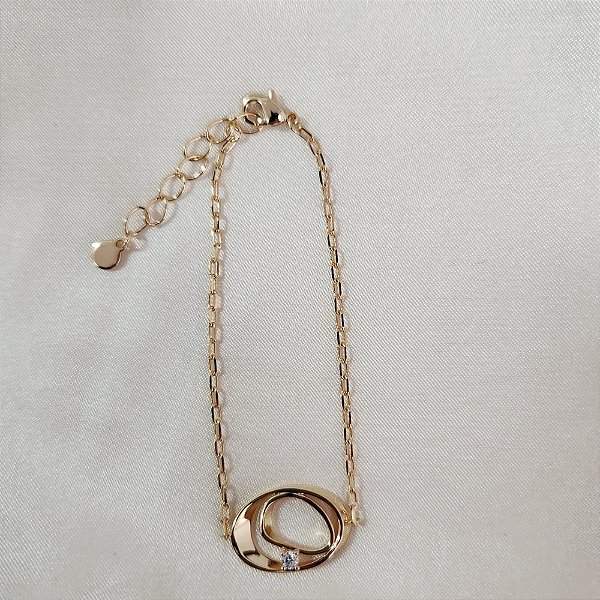 Pulseira zircônia ouro semijoia