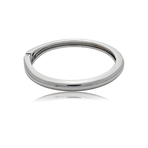 Bracelete liso ródio semijoia