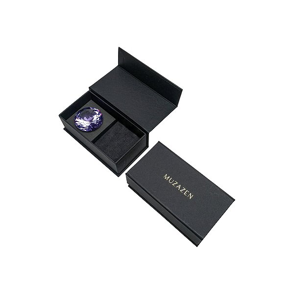 Caixa com Diamante Roxo Claro e Espaço para Joias
