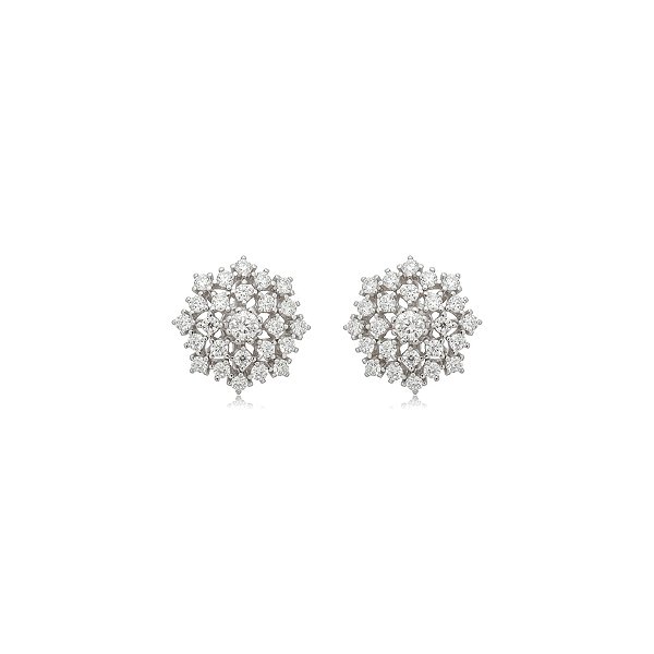 Brinco Elaine Palma chuveirinho glam moissanite prata 925