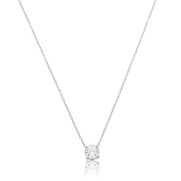 Colar corrente ponto de luz redondo moissanite 8 mm prata 925