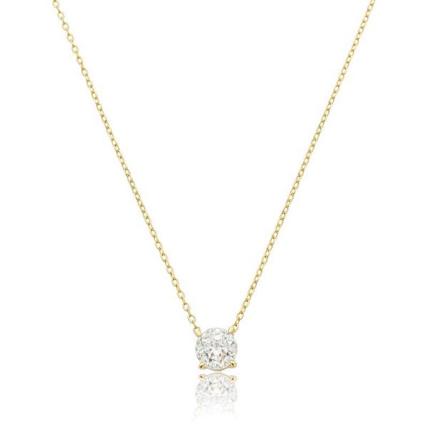 Colar corrente ponto de luz redondo moissanite 10 mm ouro prata 925