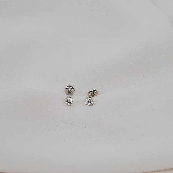 Piercing ponto de luz moissanite 3 mm prata 925