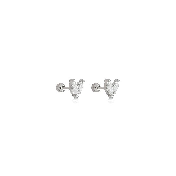 Piercing navetes moissanite prata 925