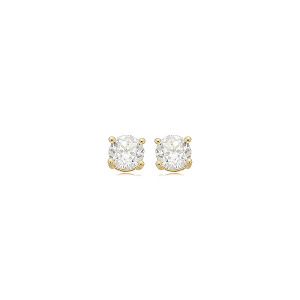Brinco ponto de luz moissanite 5 mm ouro prata 925