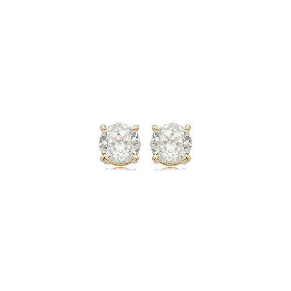 Brinco ponto de luz moissanite 6,5 mm ouro prata 925
