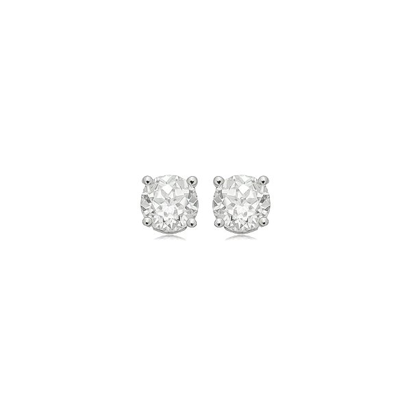 Brinco ponto de luz moissanite 6,5 mm prata 925