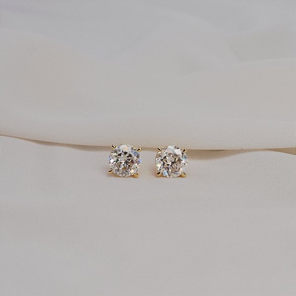 Brinco ponto de luz moissanite 8 mm ouro prata 925