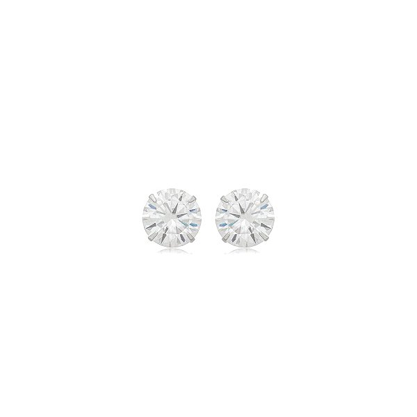 Brinco ponto de luz moissanite 10 mm prata 925