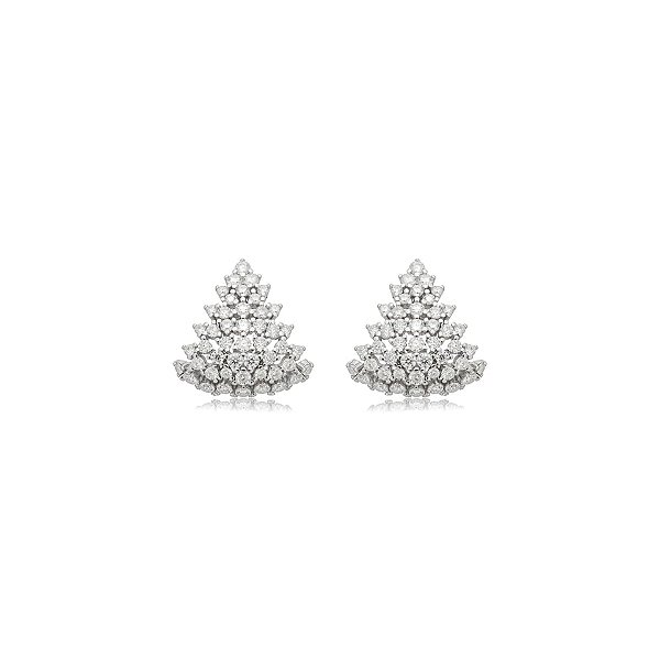 Brinco triangular moissanite prata 925