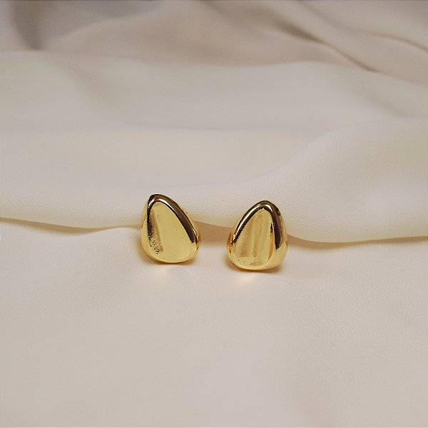 Brinco pressão orgânico ouro semijoia